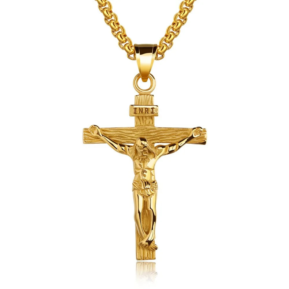 18K Gold Plated Vintage Cross Necklace