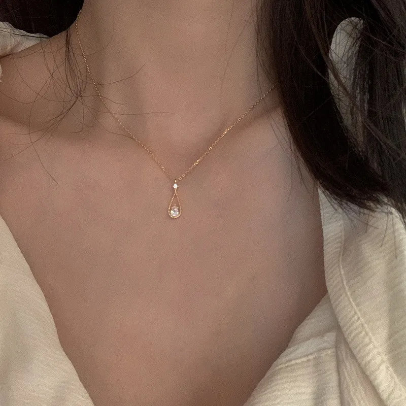French Vintage Crystal Pendant Necklace