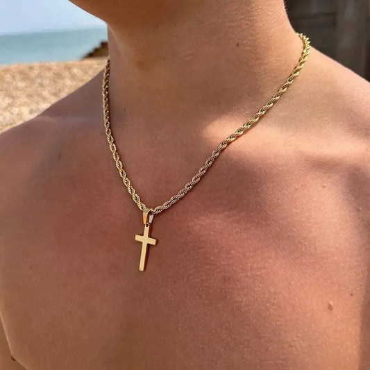 Minimalist Gold Cross Pendant Necklace⁠