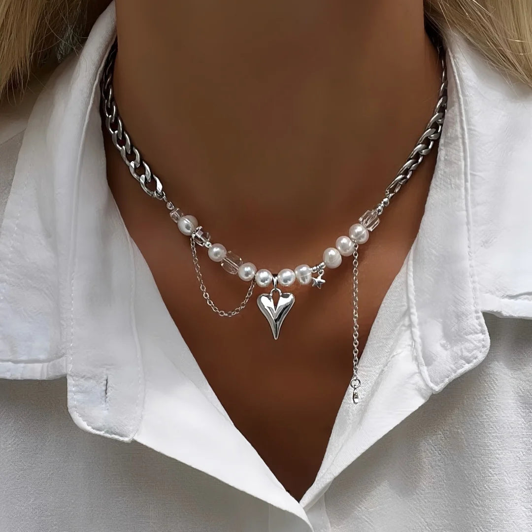 French Vintage Crystal Tassel Necklace