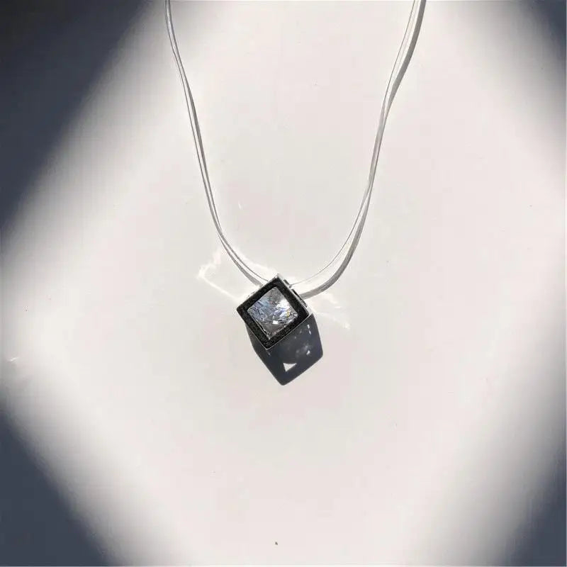 Minimalist Invisible Crystal Choker Necklace