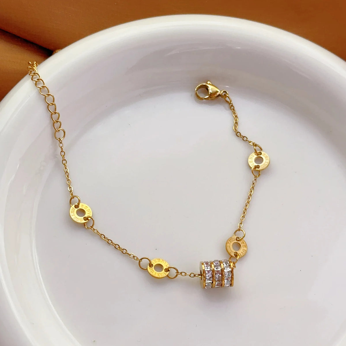 Cylinder Lucky Crystal Pendant Necklace⁠