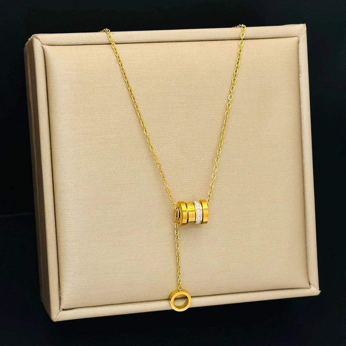 Cylinder Lucky Crystal Pendant Necklace⁠