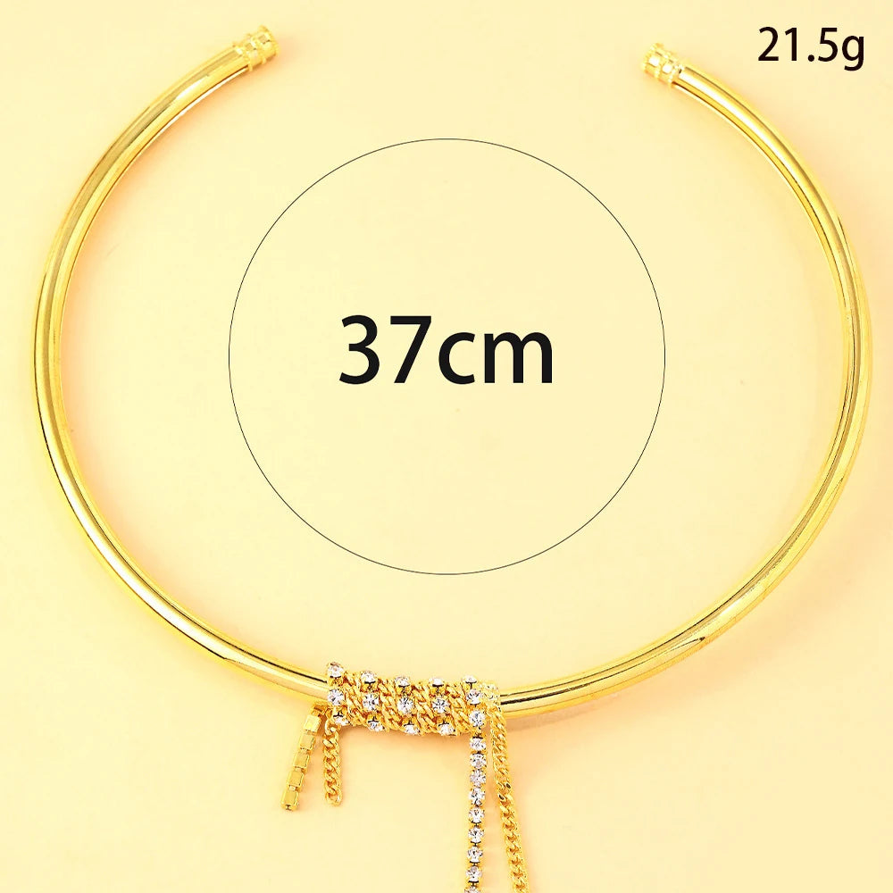 Elegant Rhinestone Choker Necklace⁠