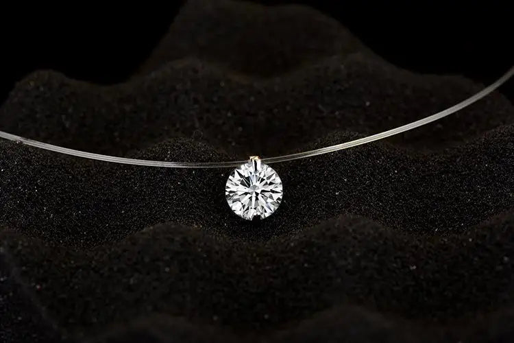 Minimalist Invisible Crystal Choker Necklace
