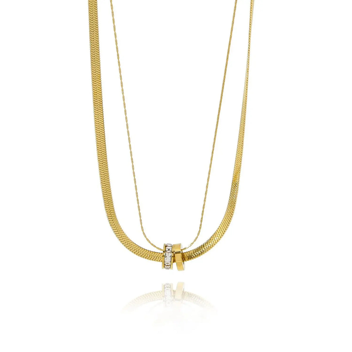 Cylinder Lucky Crystal Pendant Necklace⁠