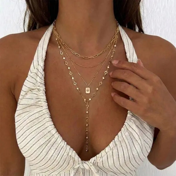 French Vintage Crystal Pendant Necklace⁠
