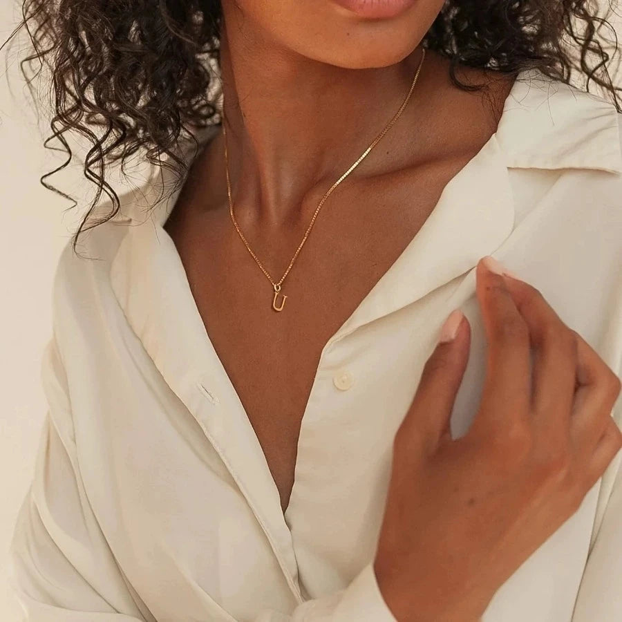 18K Gold Plated Personalized Initial Necklace