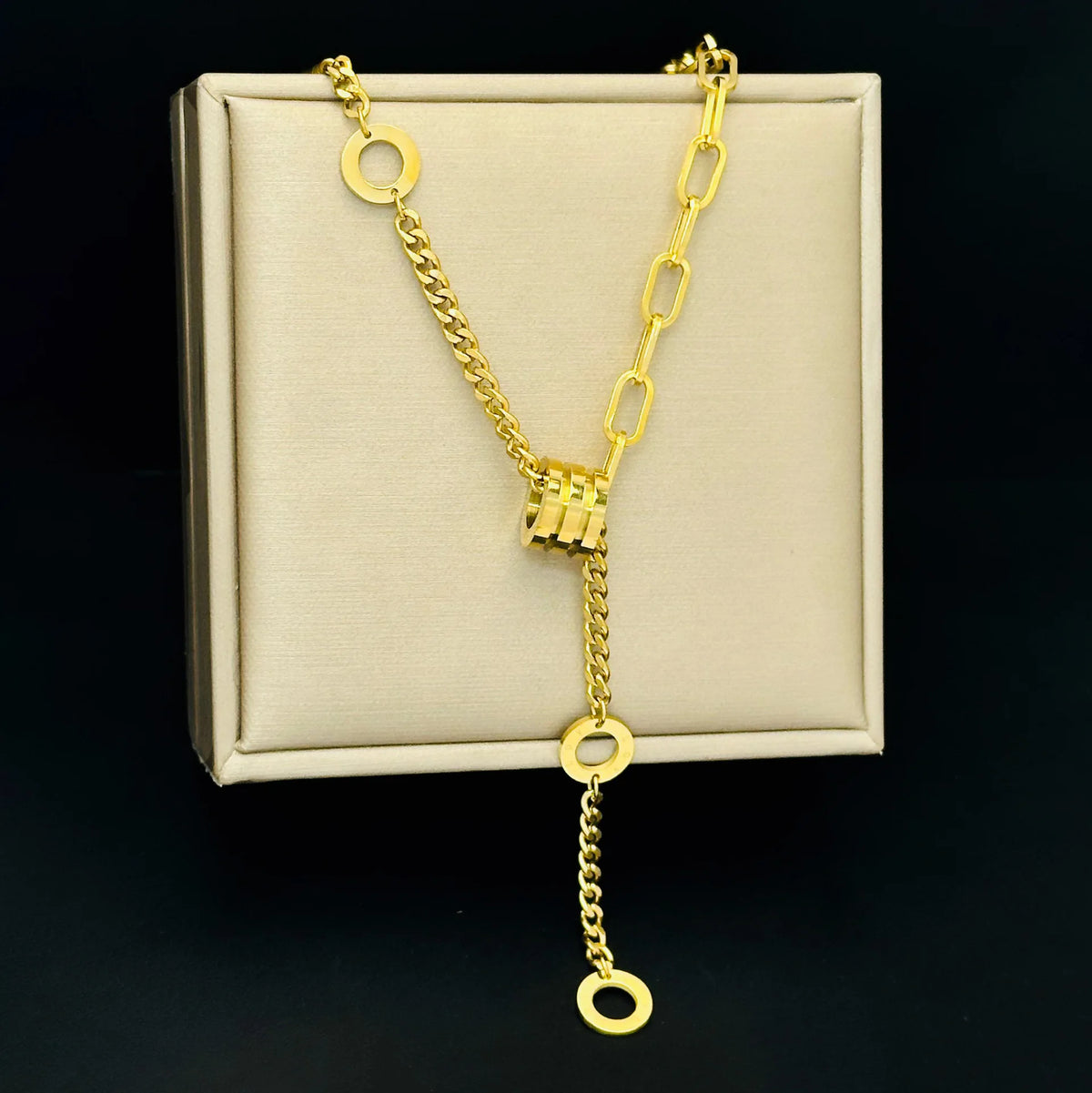 Cylinder Lucky Crystal Pendant Necklace⁠