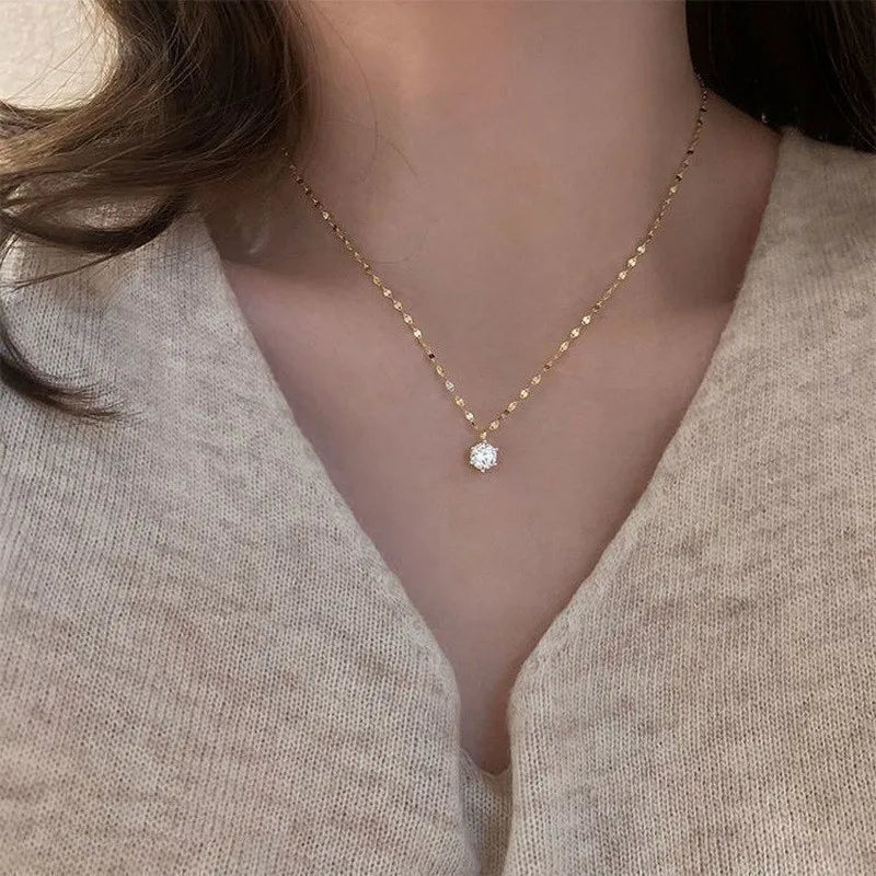 French Vintage Crystal Pendant Necklace⁠