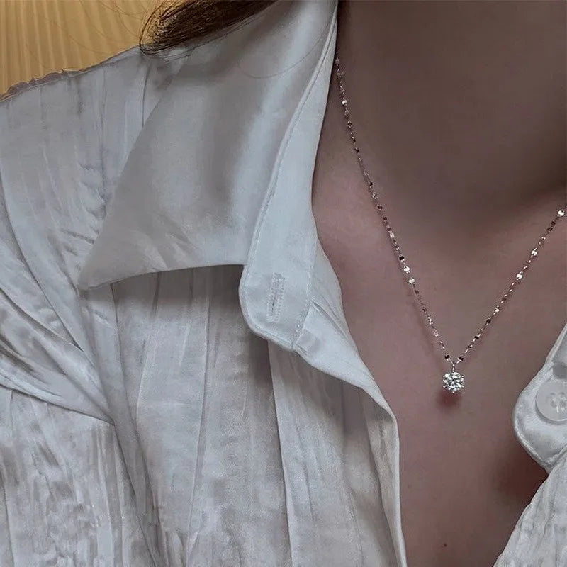 French Vintage Crystal Pendant Necklace⁠