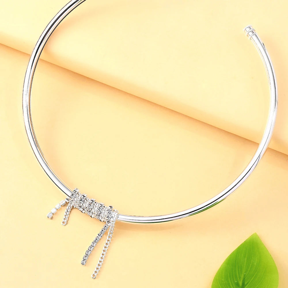 Elegant Rhinestone Choker Necklace⁠