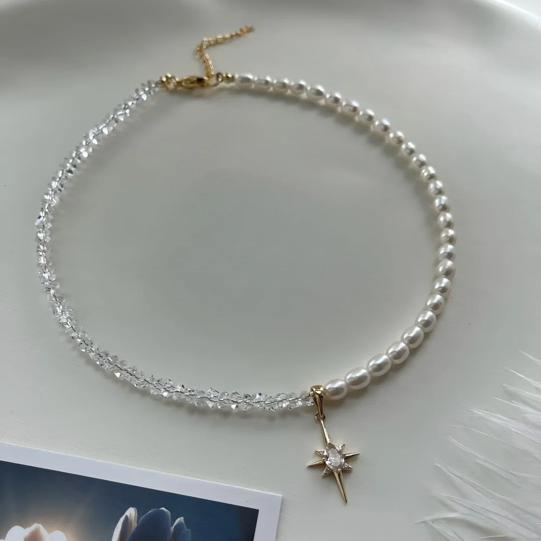 French Vintage Crystal Tassel Necklace