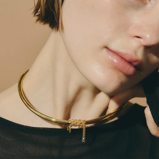 Elegant Rhinestone Choker Necklace⁠