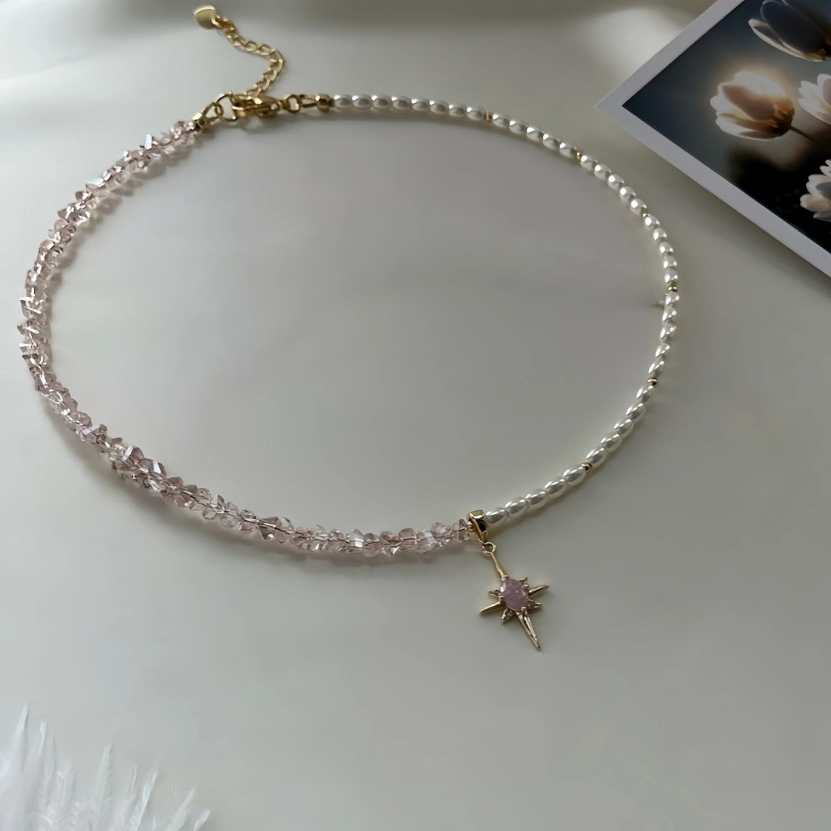 French Vintage Crystal Tassel Necklace