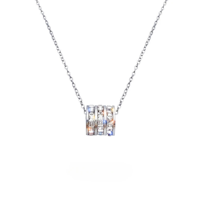 Cylinder Lucky Crystal Pendant Necklace⁠