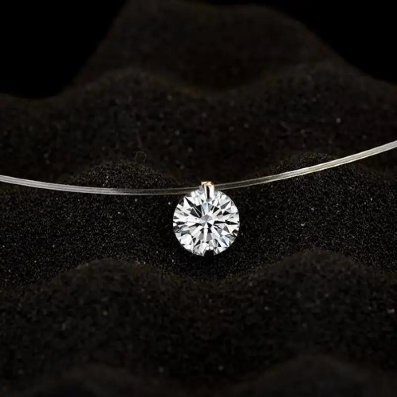 Minimalist Invisible Crystal Choker Necklace