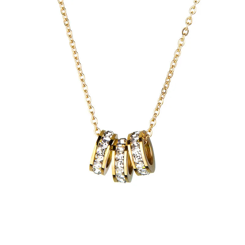 Cylinder Lucky Crystal Pendant Necklace⁠