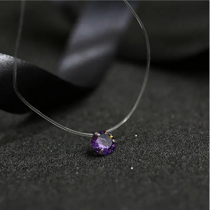 Minimalist Invisible Crystal Choker Necklace