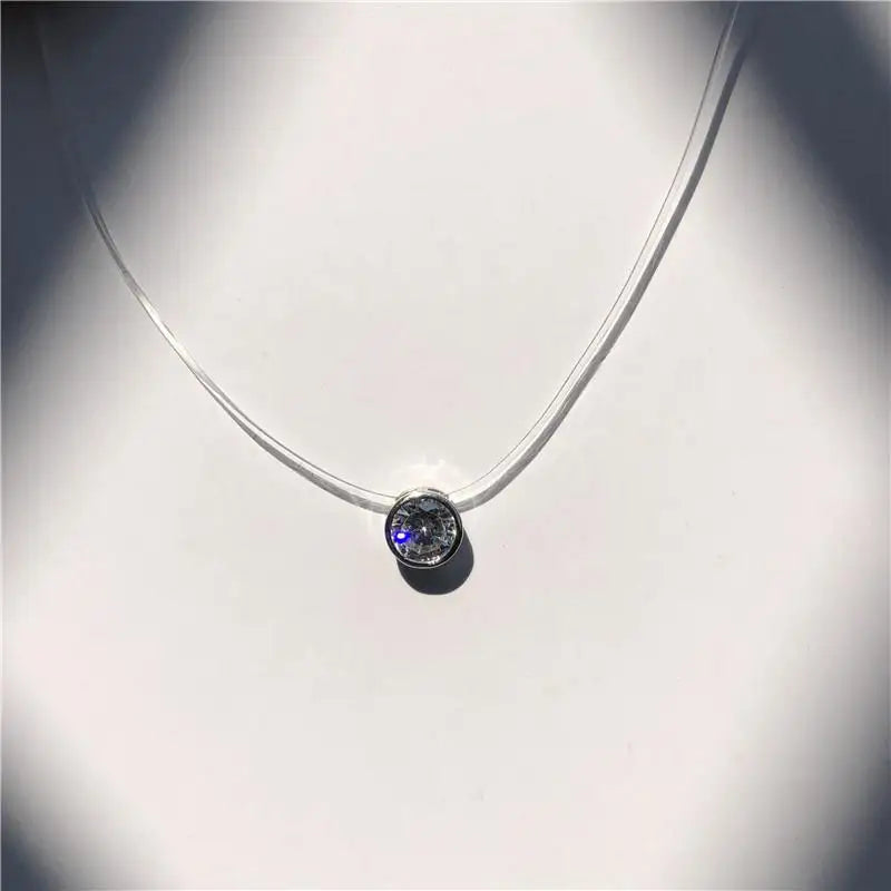 Minimalist Invisible Crystal Choker Necklace