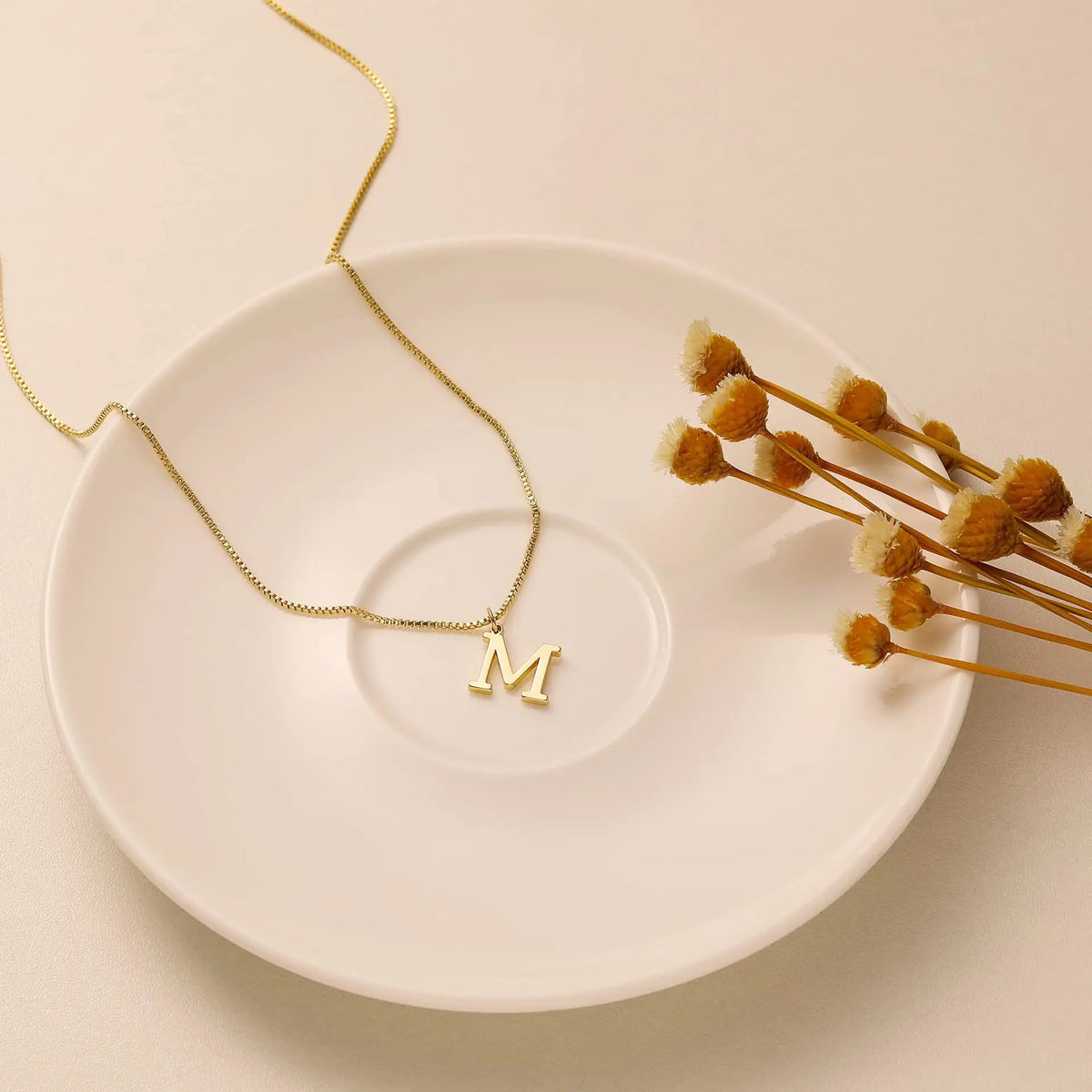 18K Gold Plated Personalized Initial Necklace