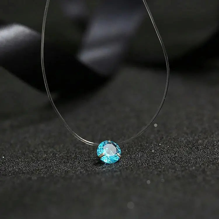 Minimalist Invisible Crystal Choker Necklace