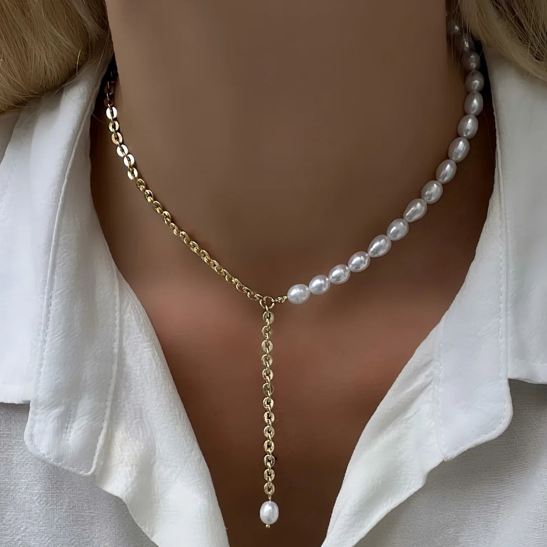 French Vintage Crystal Tassel Necklace