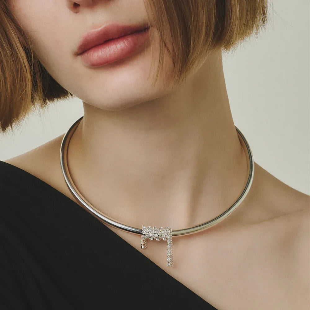 Elegant Rhinestone Choker Necklace⁠