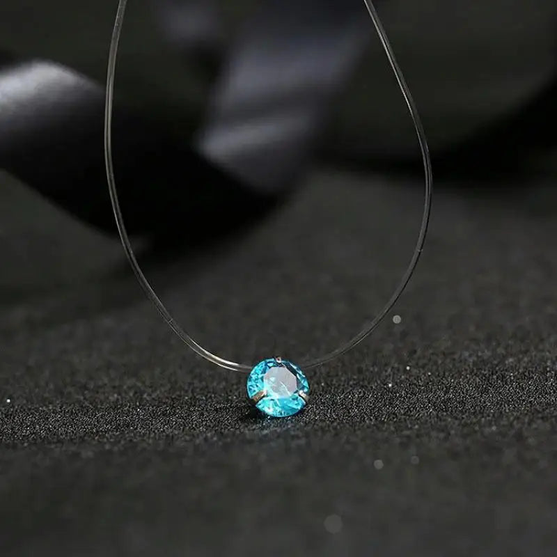 Minimalist Invisible Crystal Choker Necklace