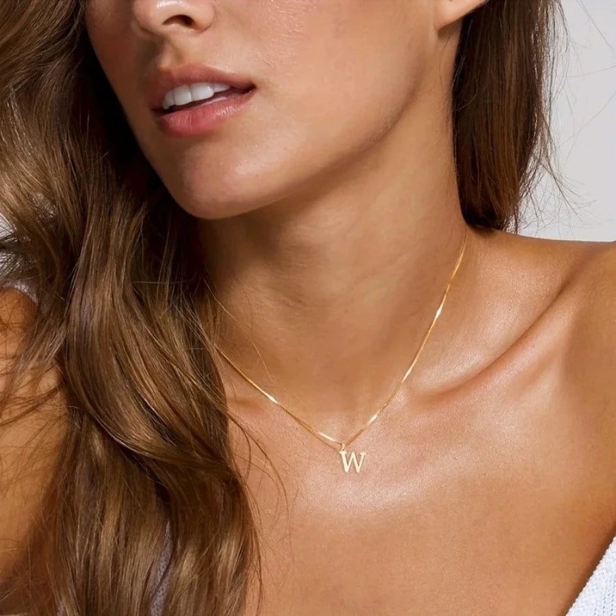 18K Gold Plated Personalized Initial Necklace