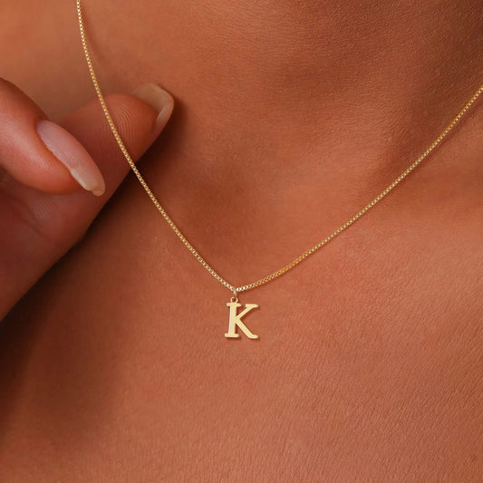 18K Gold Plated Personalized Initial Necklace