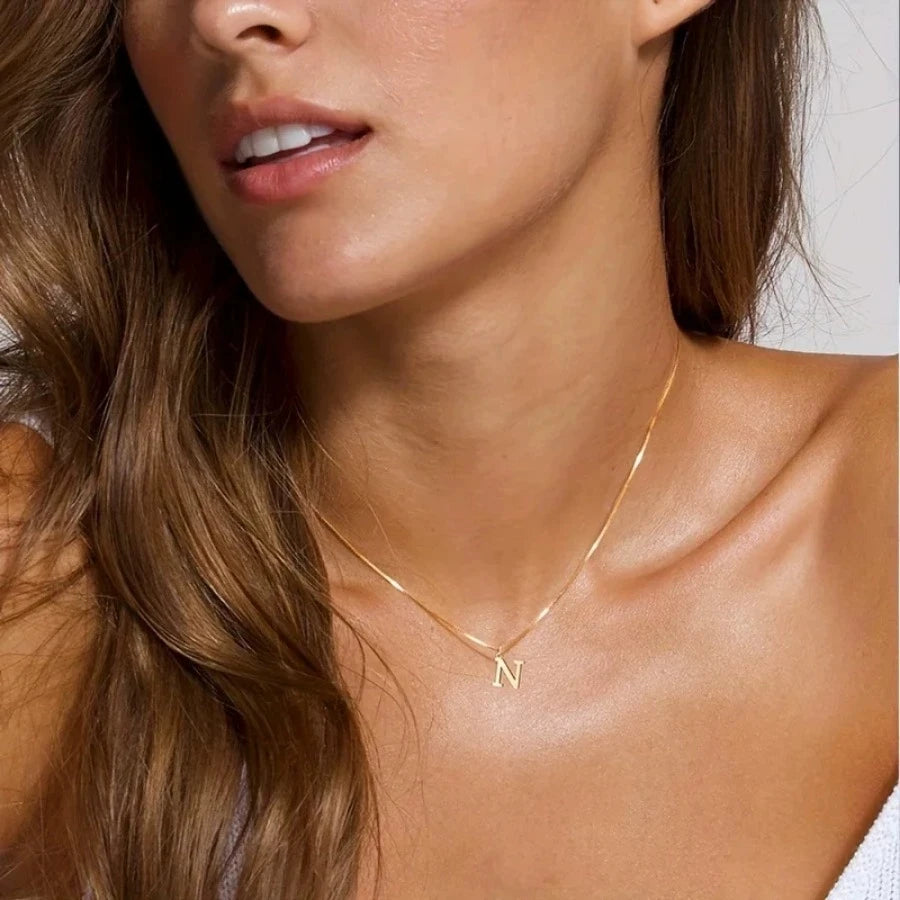 18K Gold Plated Personalized Initial Necklace