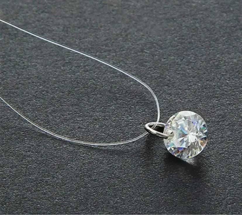 Minimalist Invisible Crystal Choker Necklace
