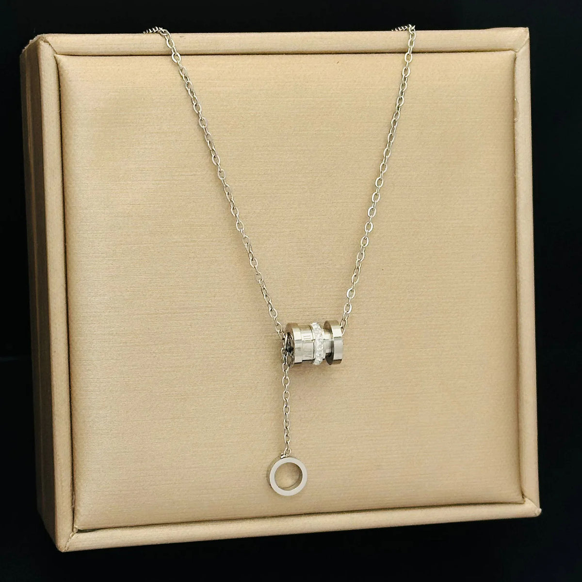 Cylinder Lucky Crystal Pendant Necklace⁠