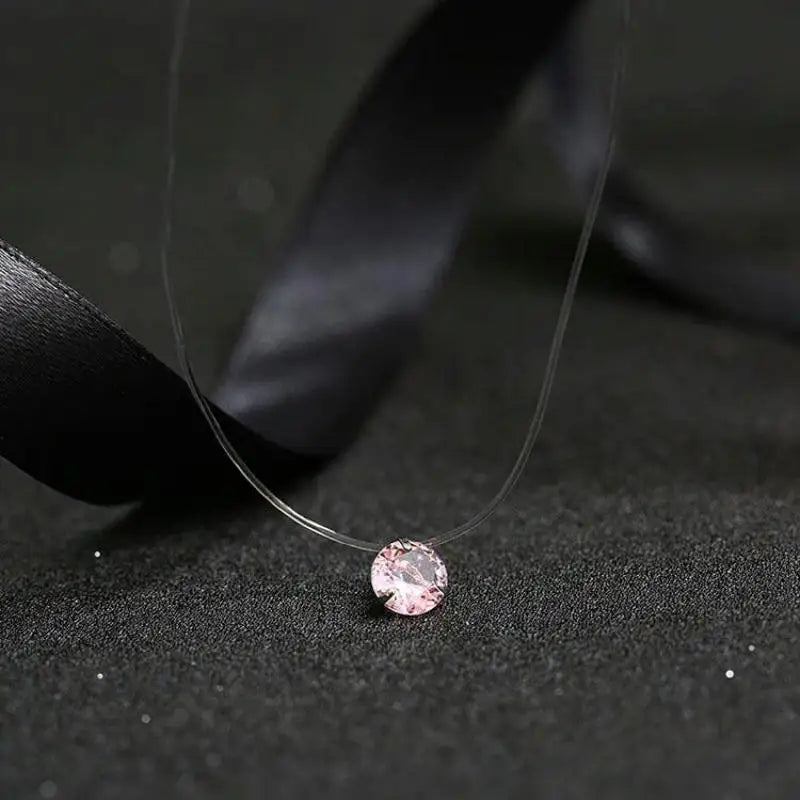 Minimalist Invisible Crystal Choker Necklace
