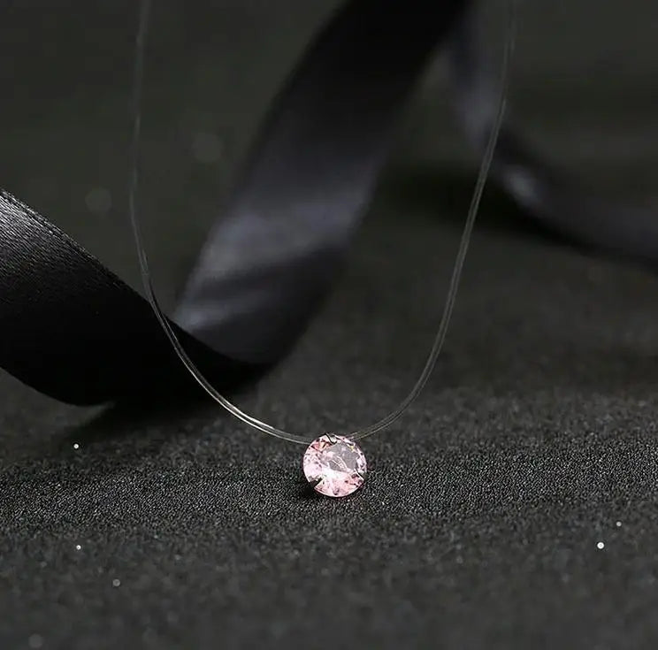 Minimalist Invisible Crystal Choker Necklace