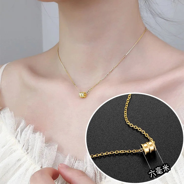 Cylinder Lucky Crystal Pendant Necklace⁠