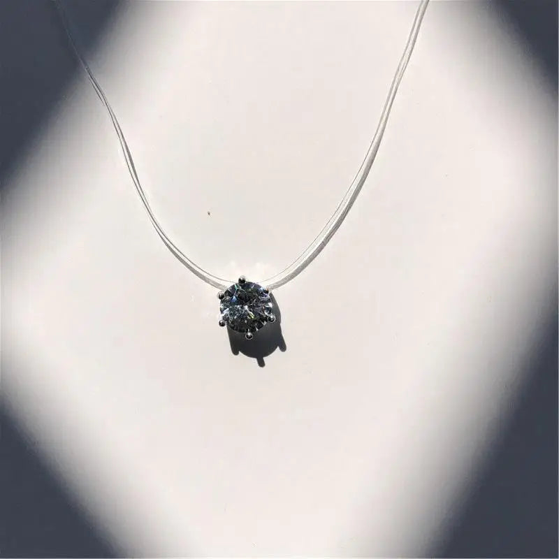 Minimalist Invisible Crystal Choker Necklace