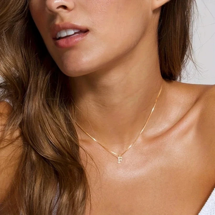 18K Gold Plated Personalized Initial Necklace