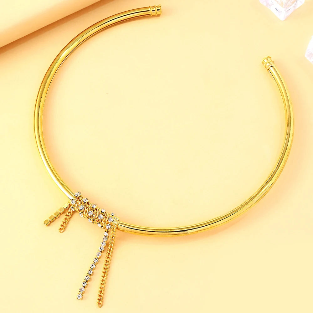 Elegant Rhinestone Choker Necklace⁠